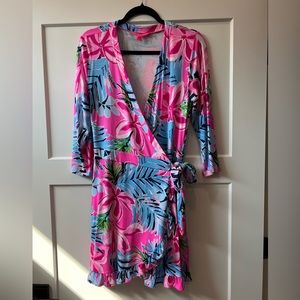 Lilly Pulitzer Pink and Blue wrap dress